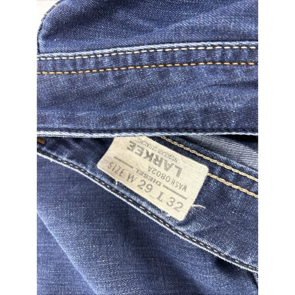 Diesel Jeans Larkee Straight Button Fly Blue Men's 29 X 32 Dark Wash Denim - Picture 12 of 16
